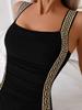 2025 European & American Black Slimming One-Piece Swimsuit with Tummy Control & Shoulder Straps