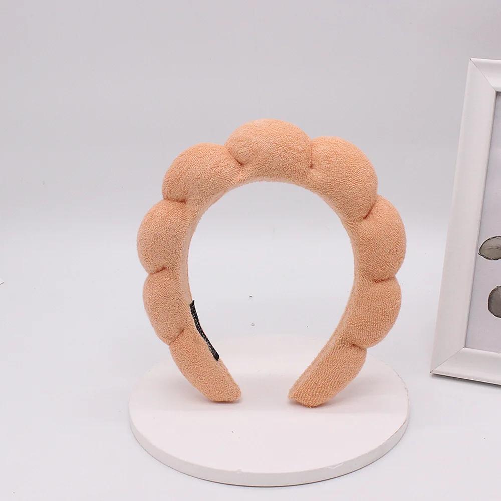 Femmes Filles Éponge Co Spa Maquillage Bulle Bandeau Éponge Bouffant Rétro Bandes Cheveux Doux Bandeau Couvre-chef