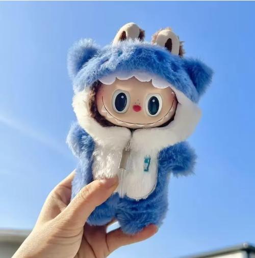 Anime 15-17cm Labubu Kleidung Beliebte Neue Produkte Mode Klettverschluss 17cm Puppe Süßes Kleid Lässiges Set Rock Plüschtier Kleidung