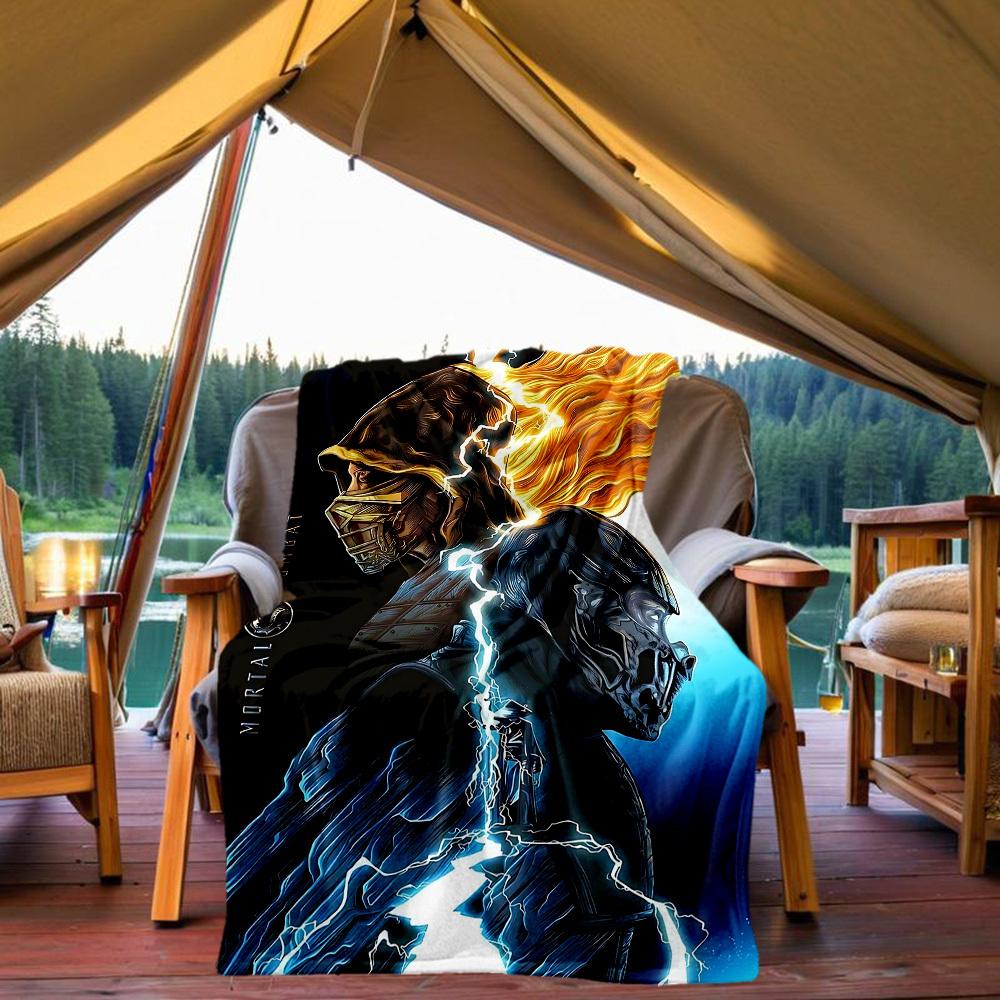 

1PC Mortal Kombat, Sub-Zero Outdoor Blanket Lightweight Flannel, Soft & Warm, All-Season, Outdoor, Camping, Living Room, Office L1106021 80x120cm