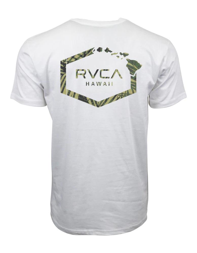 Rvca Hawaii Island Unisexs Map T Shirt White S