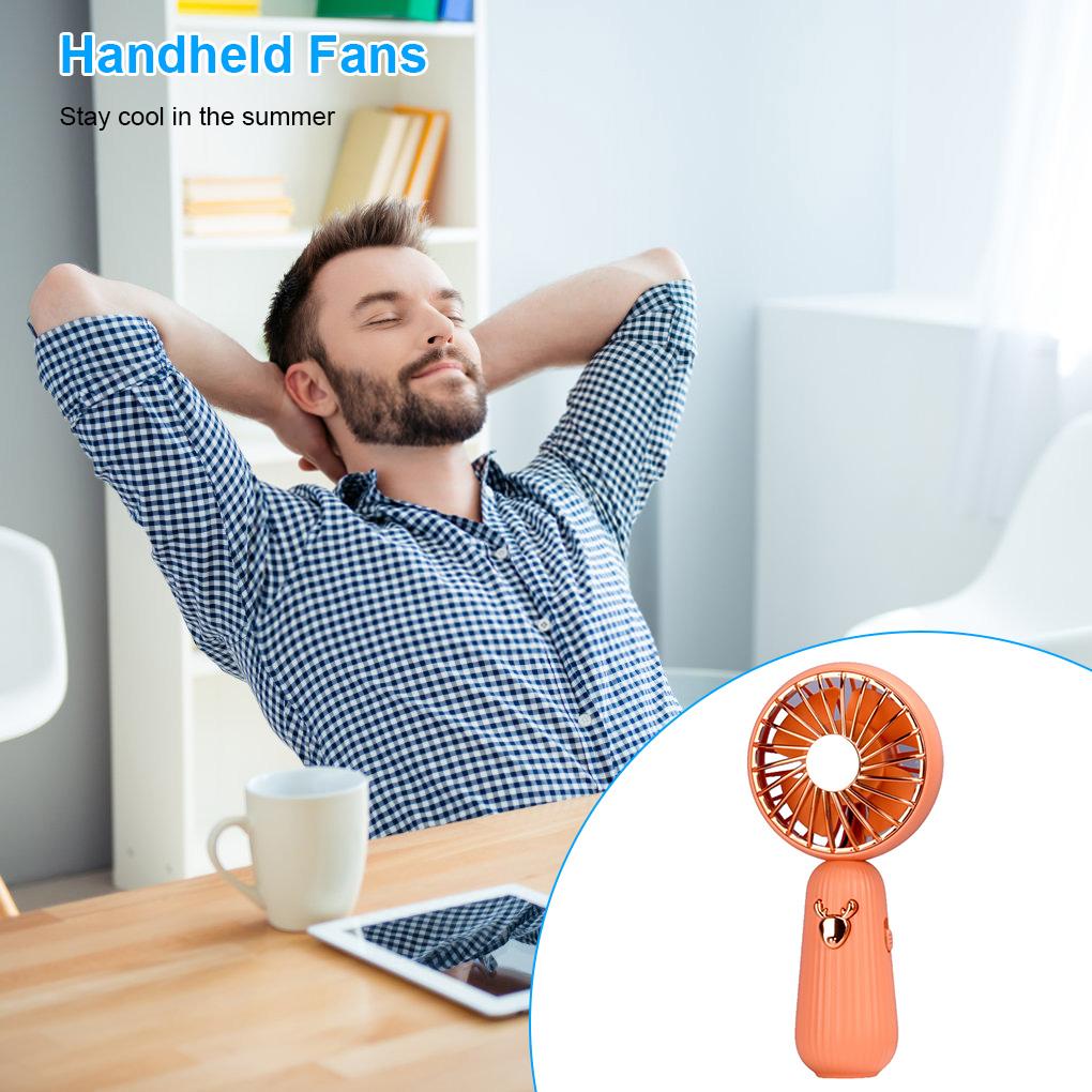 Fan Portable Stylish Battery Operated Handheld Rechargeable Solid Color Handled Washable Indoor Outdoor Reading Sports Fans