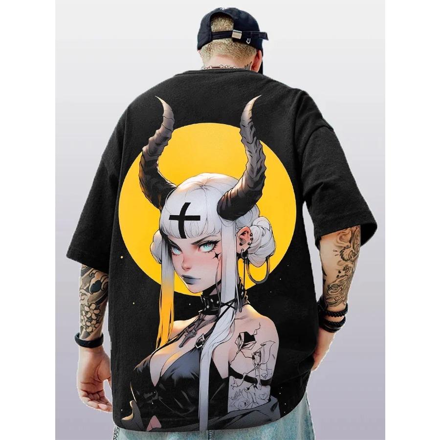 2024 Summer Fashion T-shirts Men Women Unisex Oversize Anime Character Japanese Style Streetwear Super Cool Couple T-shirts