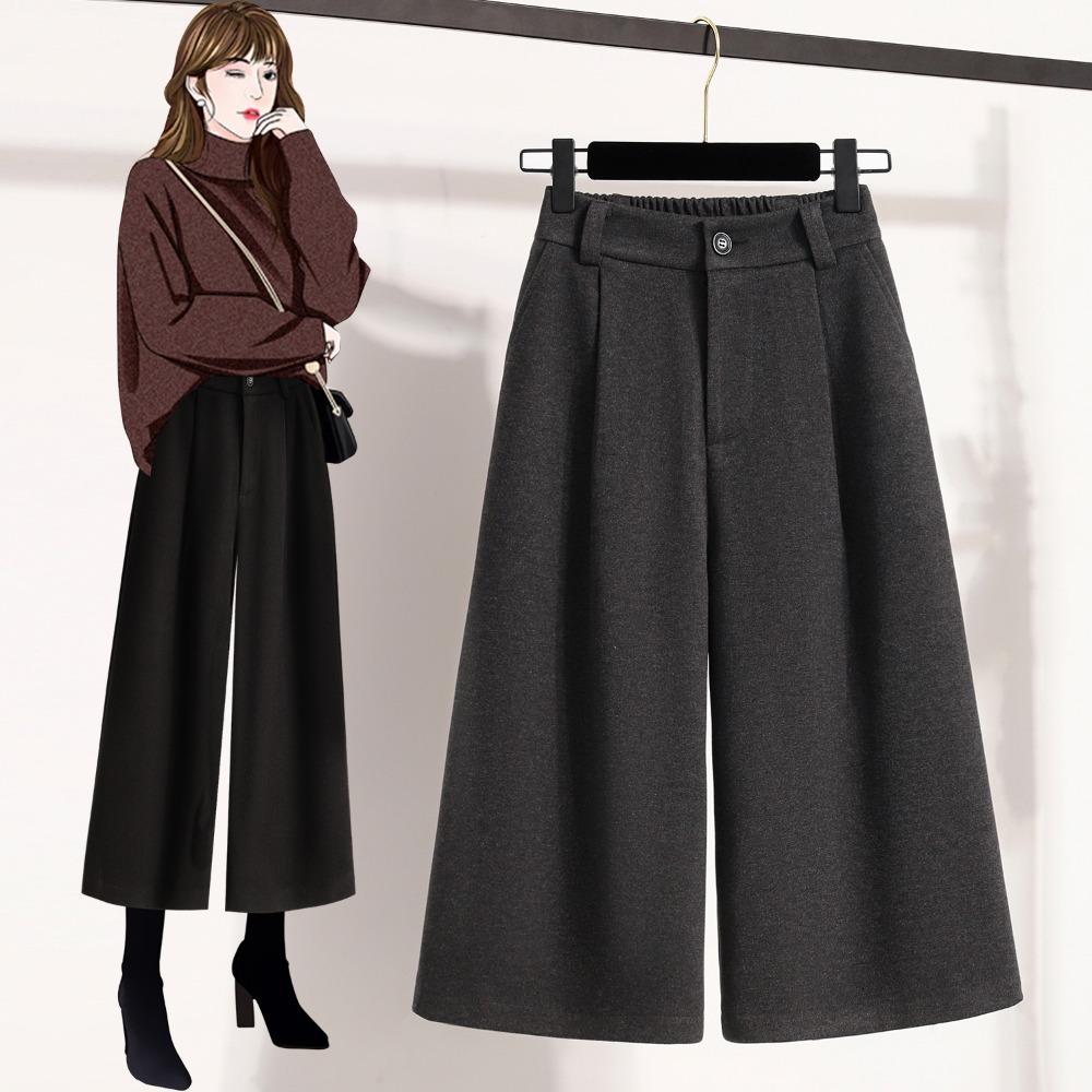 DIMANAF Plus Size New Women Long Pants Loose Casual Elastic Waist Vintage Lady Thick Winter Autumn 2025