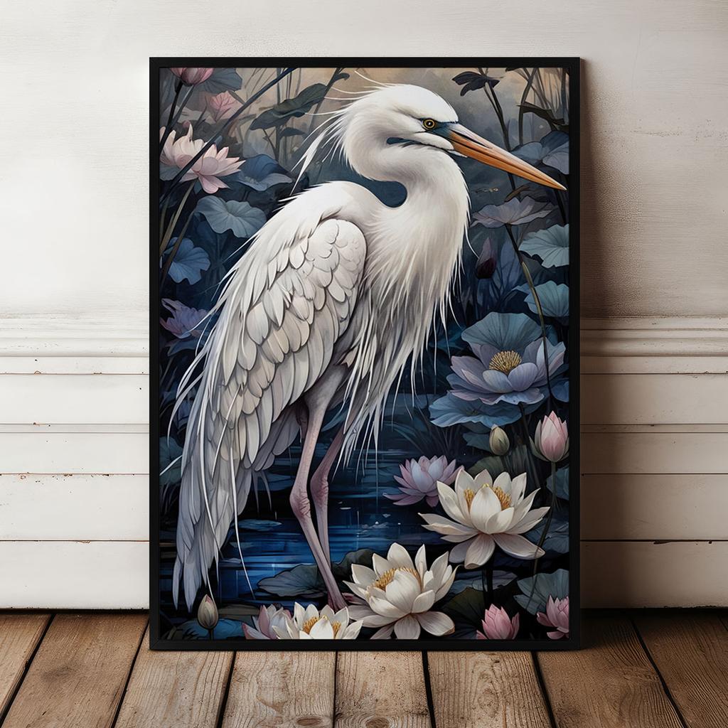 Poster Paintings Bird In Flowers In Frame
