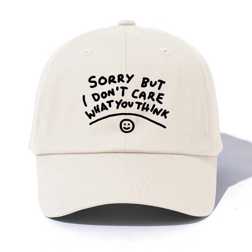 1pc Sorry Print Baseball Cap for Adults, Minimalist Retro Style Casual Soft Adjustable Dad Hat, Perfect As Gift