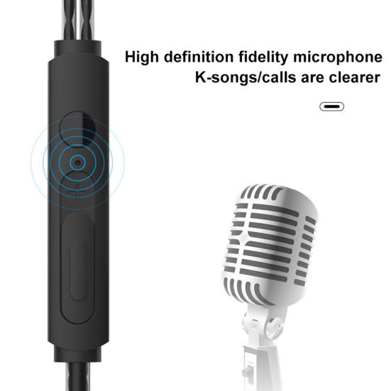 Fone de ouvido intra-auricular de 3,5 mm com graves pesados e fone de ouvido com fio de plástico moderno para smartphone