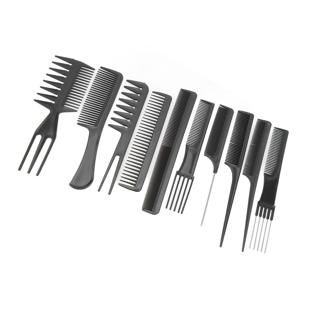 10pcs Hair Comb Professional Home Salon Ergonomic Styling Comb Set for Long Short Straight Curly Hair