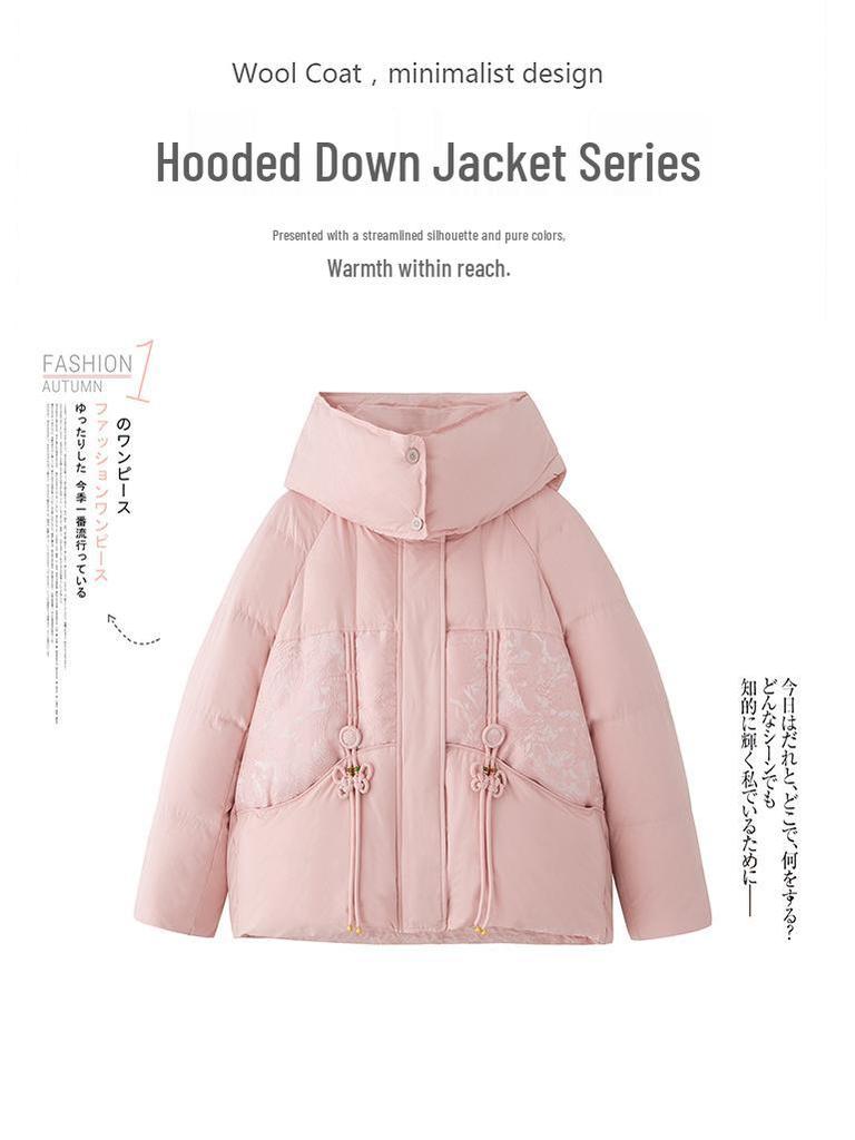 Women's Winter Hooded Windproof Down Jacket - Thickened, Short, Plus Size, 90% White Duck Down