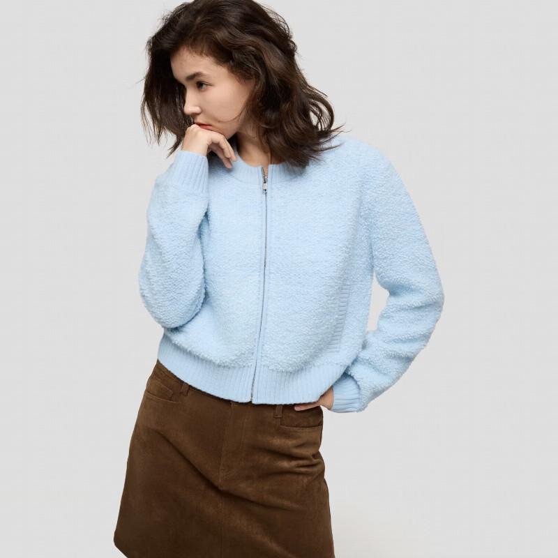 Gap Women's Relaxed Fit Fleece-Feel Zip-Up Knit Cardigan