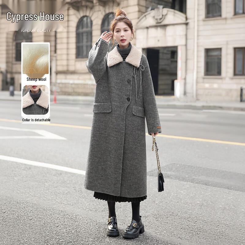 Women s 2025 Winter Wool Blend Double-Faced Coat L