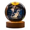 12 Constellation Crystal Ball with LED Office Decoration Sphere Stand Holder Laser Engraving Glass Ball Birthday Gift Souvenir