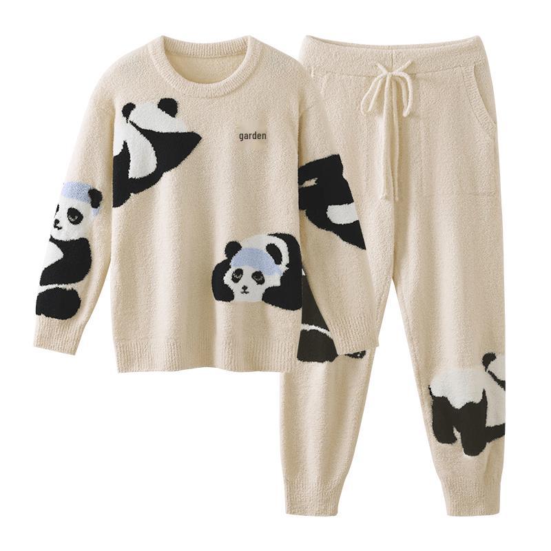 Women s Panda Coral Fleece Pajama Set XL