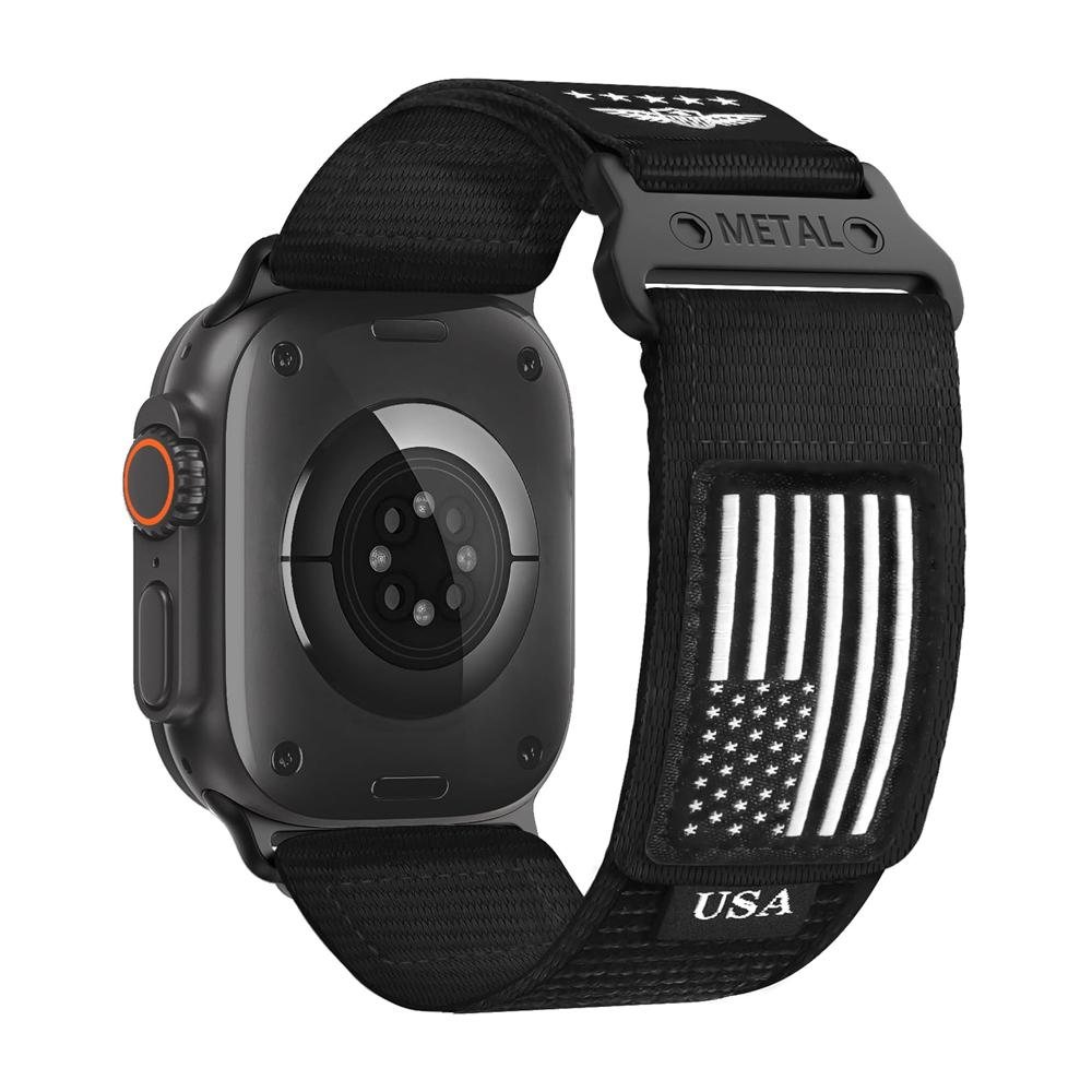 

StrapS for Apple Watch Ultra 2 Band 49mm 46mm 42mm 45mm 44mm Nylon Alpine Sport bracelet Correa iWatch Series 10 9 7 6 5 4 8 SE 42 44 45 46 49mm ML черный белый