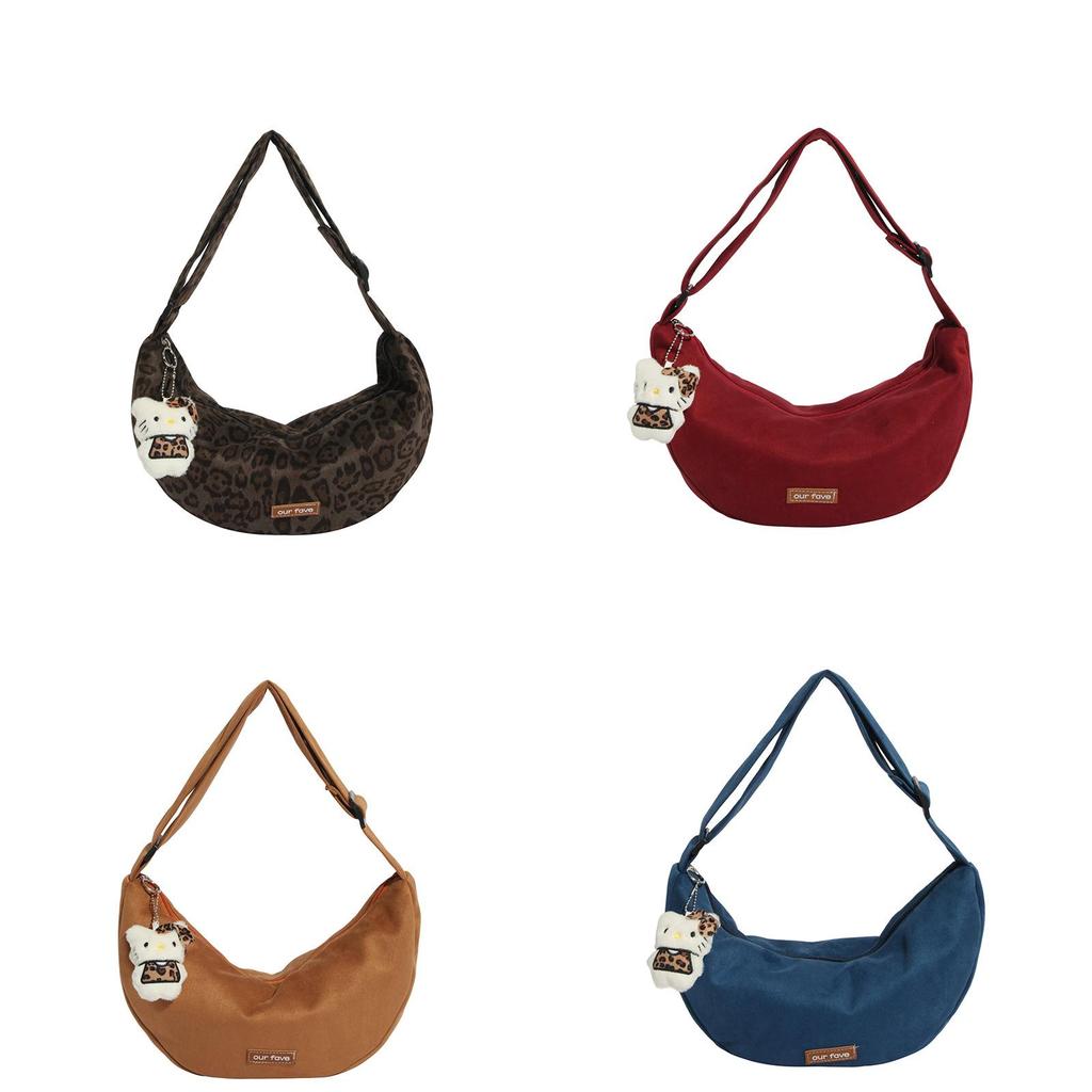 Small Faux Suede Animal Print Bag With Zipper Closure For Casual Daily Use