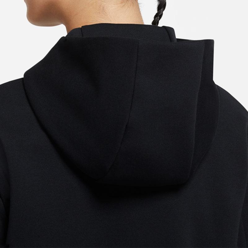 Nike Solid Color Zip-Up Hoodie With Brand Logo Print Jacket Women Jackets Black DD5625-010