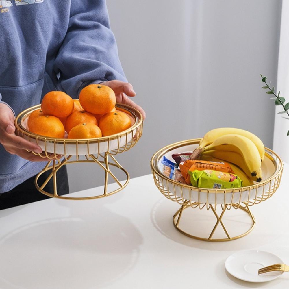 Light Luxury Fruit Plate Creative Living Room Home Fruit Basket Afternoon Tea Candy Dessert Stand Snack Tray Party Supplies