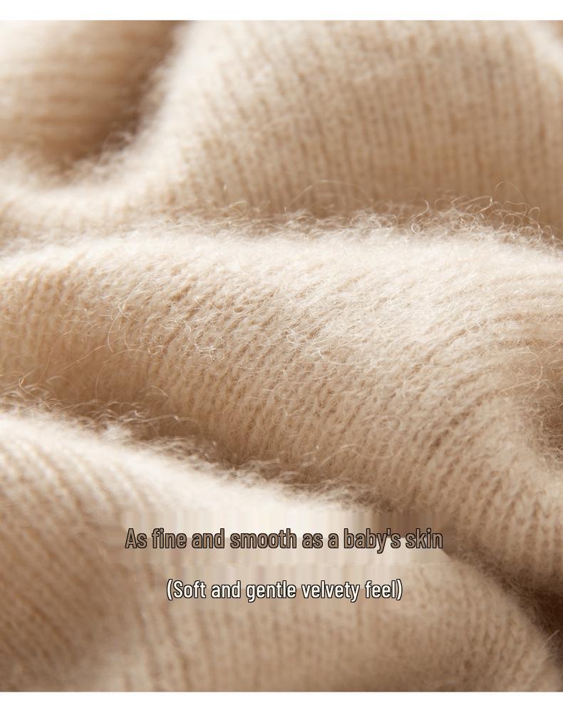 Women's 100% Cashmere High Neck Sweater - Autumn/Winter Rib Knit Base Layer