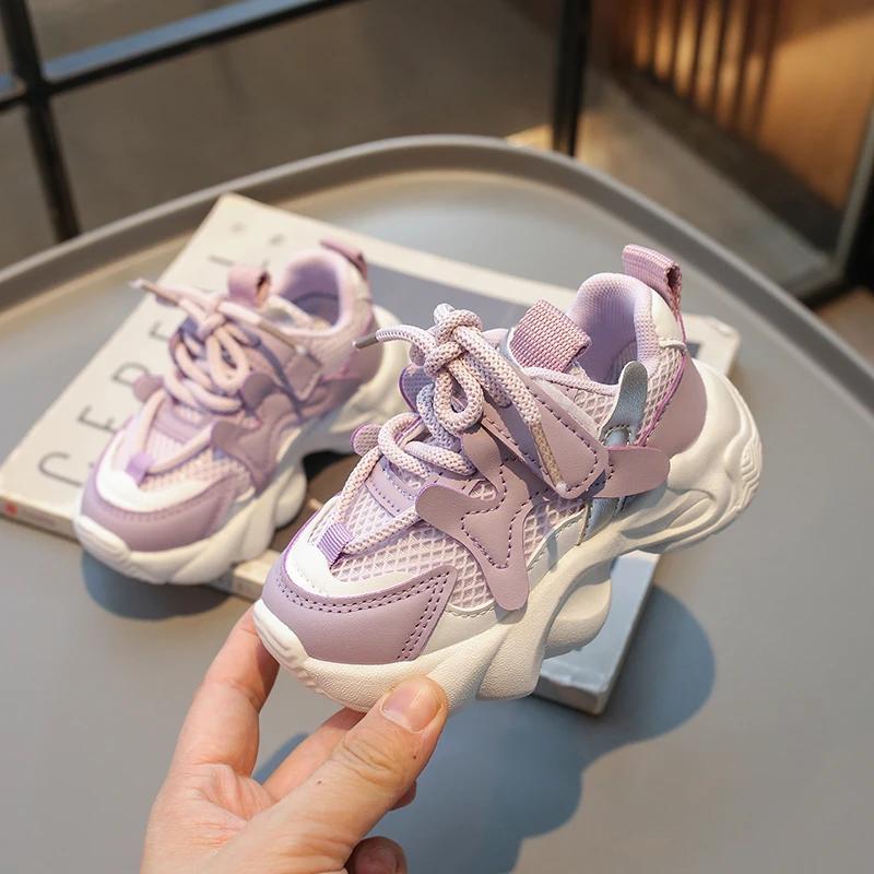 

Boys Running Shoes Baby Girls Sneakers Spring Autumn Children Casual Shoes Kids Outdoor Breathable Mesh Inafnt Toddler Shoes 22 фіолетовий