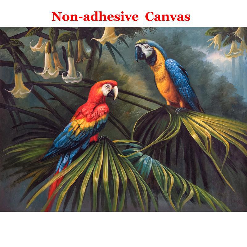 

Photo Forest Parrot Hand Painted Oil Painting Retro Modern Living Room Bedroom Sofa TV Background Wall Murals Wallpaper 3 sold 300cm (W) x 200cm (H)