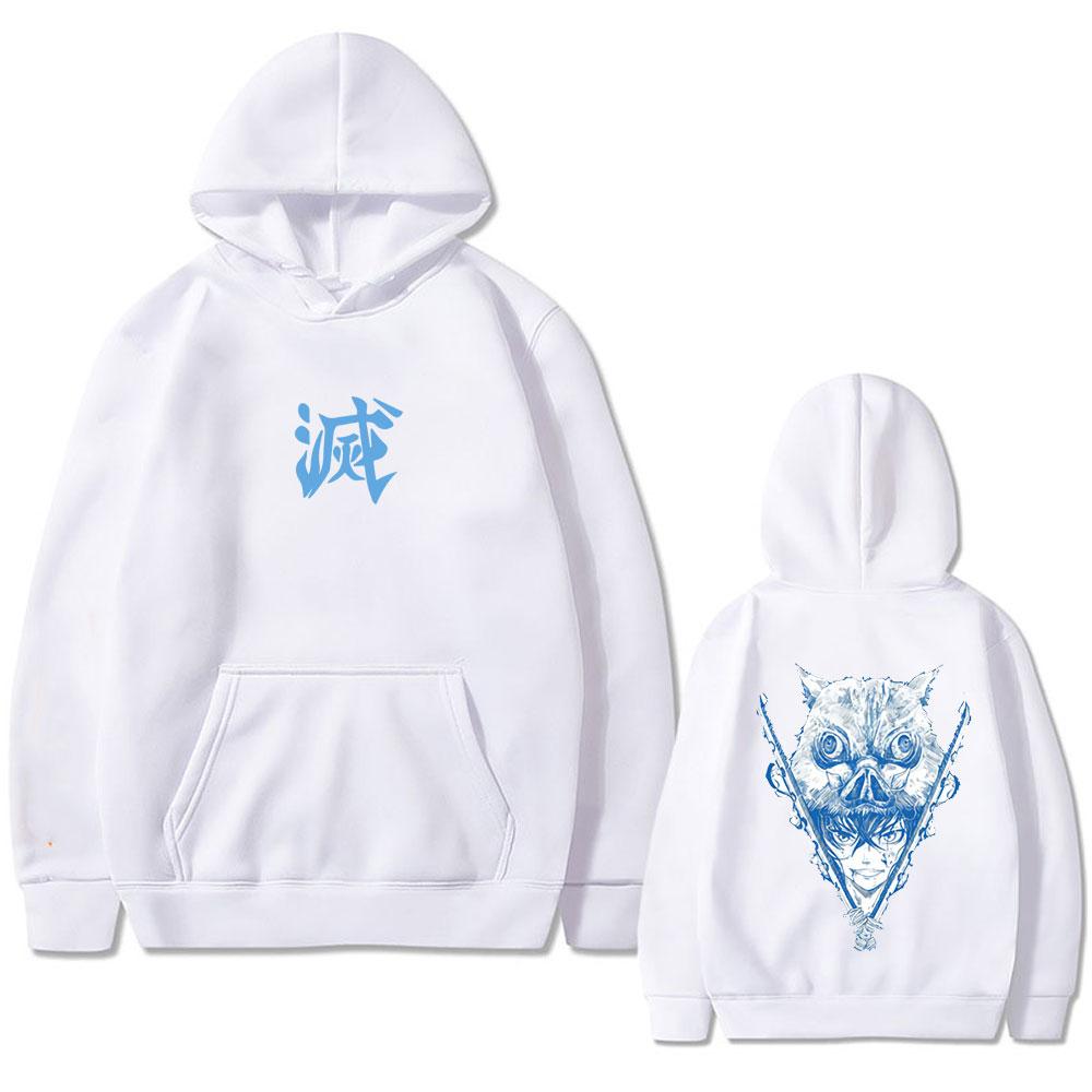 Anime Demon Slayer Hashibira Inosuke Graphic Hoodie Men Women Casual Vintage Oversized Streetwear Unisex Fleece Hoodies