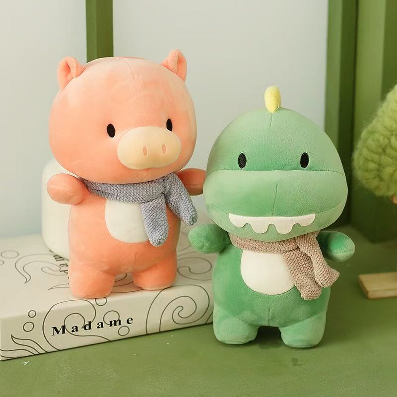 Newest Pig Lion Dinosaur Hippopotamus Doll Kawaii Stuffed Plush Toy Figure Cartoon Anime Cute Kids Birthday Holiday Gift Doll