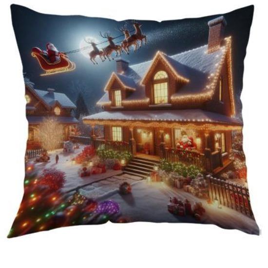 

Новый стиль Наволочка Рождественский принт Украшение дивана Наволочка Гостиная Спальня Наволочка Праздничный подарок 45*45cm