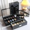 Exquisite High-Capacity Carbon Fiber Watch Box - Dustproof Display for Mechanical Watches
