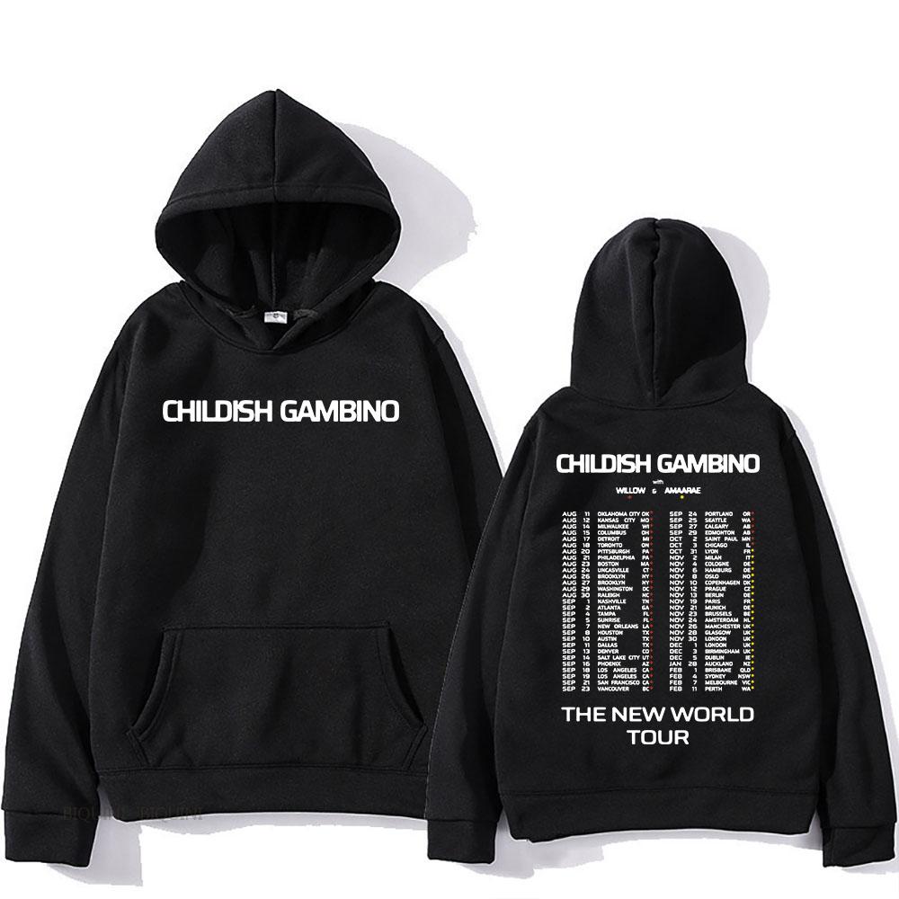 The New World Tour Hoodies Childish Gambino Singer Sweatshirts Warm Long Sleeve Sudaderas Men Clothing Top
