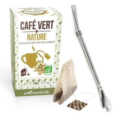 Natural Green Coffee 18 Sachets + Stainless Steel Straw with Filter