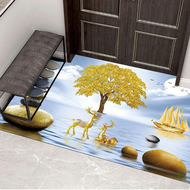 Entrance Mat Floor Mats Non-Slip Back Rubber Welcome Doormat Bathroom Kitchen Mat