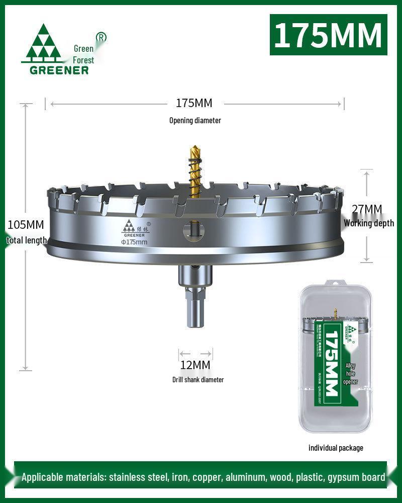 Green Forest Stainless Steel Hole Saw for Metal, Wood, and Aluminum Drilling