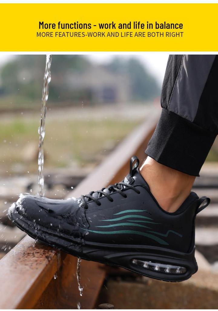 Men's Spring Steel Toe Safety Shoes – Anti-Smash, Anti-Puncture, Euro Standard, Fashionable Workwear.