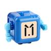 6-Side Stress Relief Cube Toy Multifunctional Anxiety Relief Cartoon Robot Sensory Cube with Spinning Arm Popping Button Joystick Toggle Switch