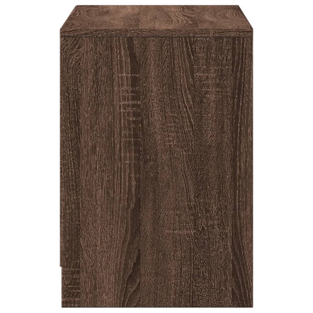 TV Cabinet with LED Lighting Brown Oak Effect 100 x 34 x 50 cm