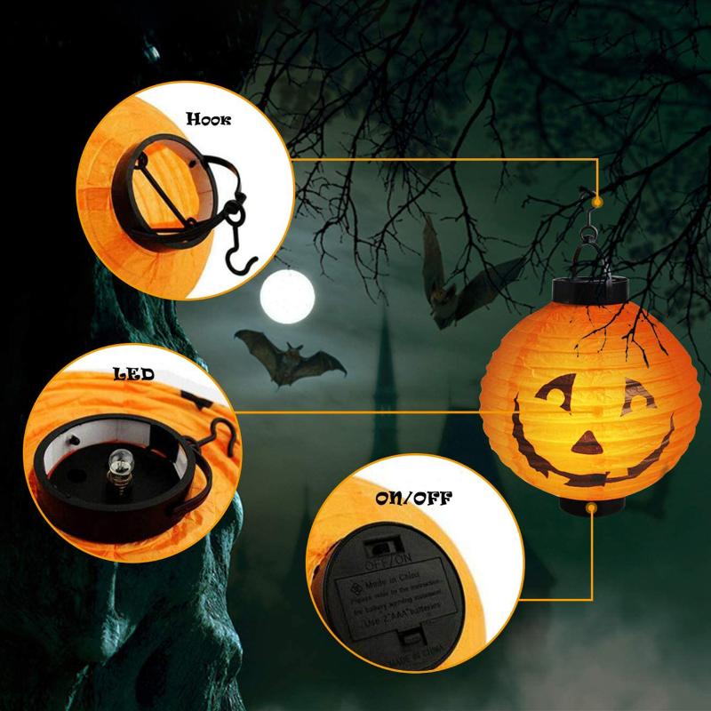 Halloween Lantern Festival Haunted House Site Layout Props Hand Lights Hanging Light Pumpkin Paper Lantern Pendants