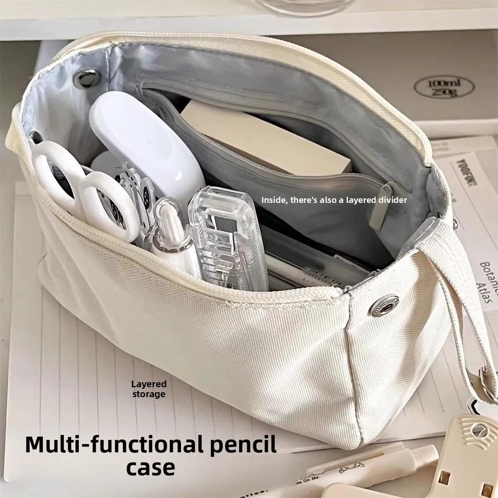 Trousse à crayons en toile de grande capacité pour étudiants et organisateurs de bureau
