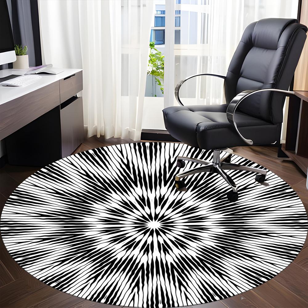 1PC Circular Pattern Chair Carpet for Office Non-Slip, Lightweight, Machine Washable Rug for Office, Sleeping, Room - Holiday Decoryy251009069