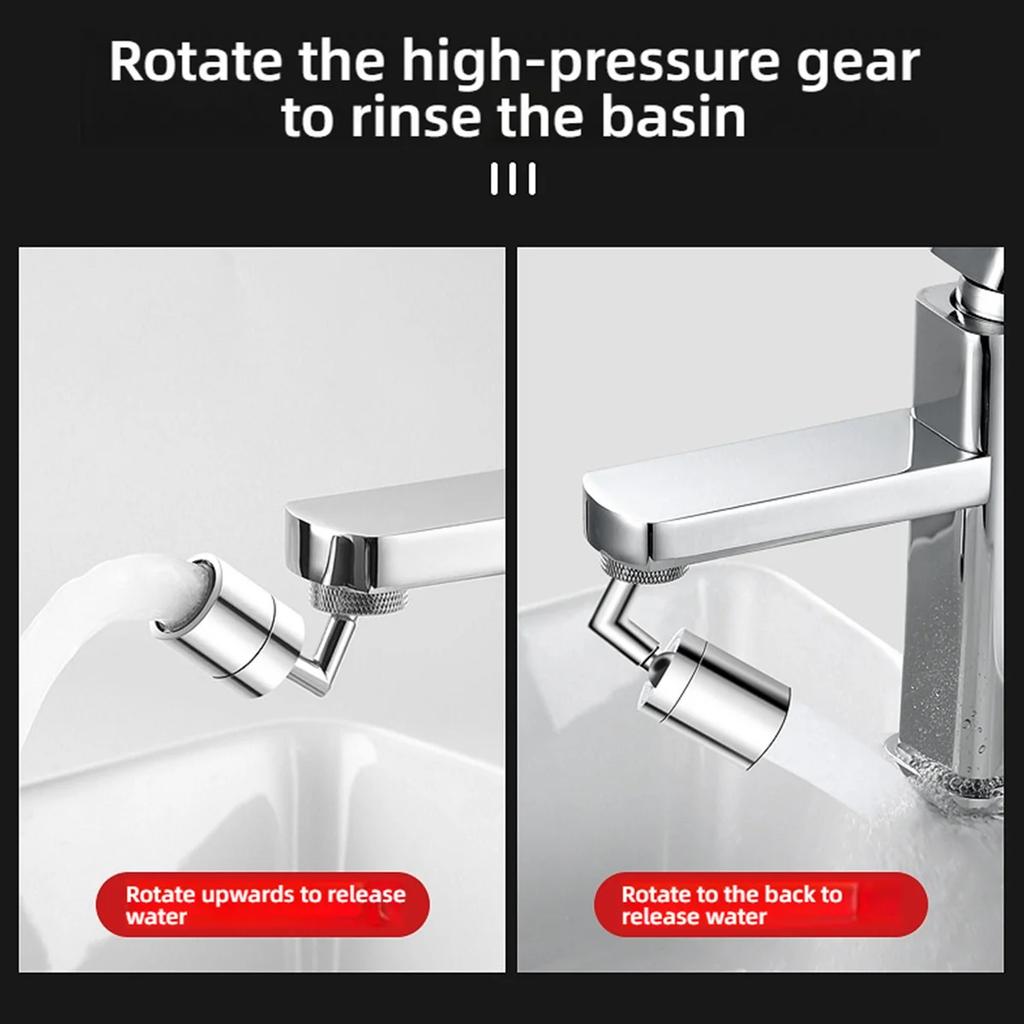 Kitchen Faucet Spout with 720° Swivel Durable Rotatable Sink Tap Accessory Solid Brass Anti-Corrosion Waterfall Design