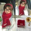 [Dai Green] New atmosphere Christmas red grid soft waxy matching gift scarf high-end style fashion scarf