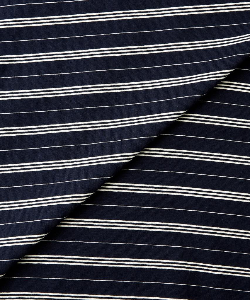 OUTSTANDING Stripe Half Sleeve Tee_Navy/Ivory
