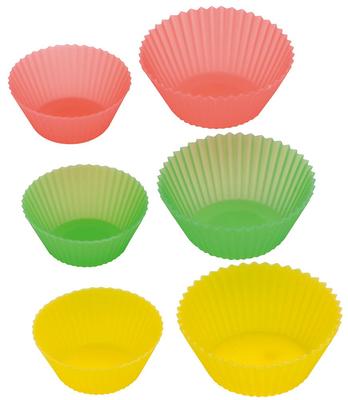 Okabe Western Tableware Silicone Muffin Medium and Set of Cups, Blister, Small, 12, MC-12