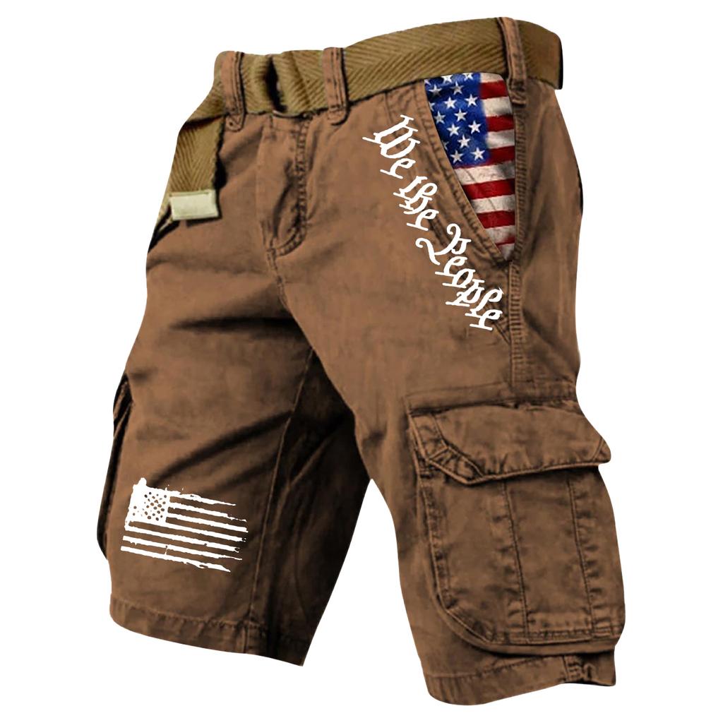 Men's Summer Printed Outdoor Shorts Men's Loose Multi-Pocket Shorts