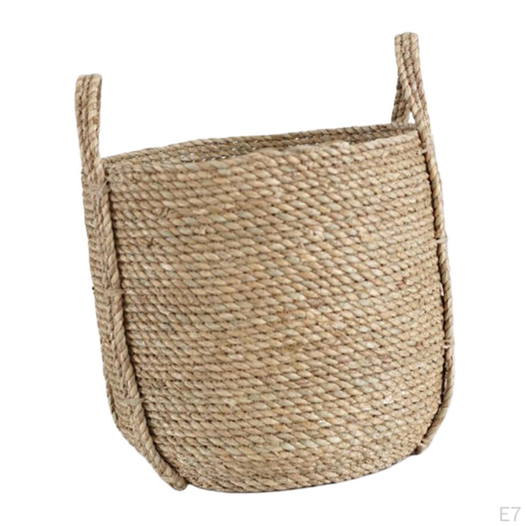 Basket Flower Plants Straw Pots Decor