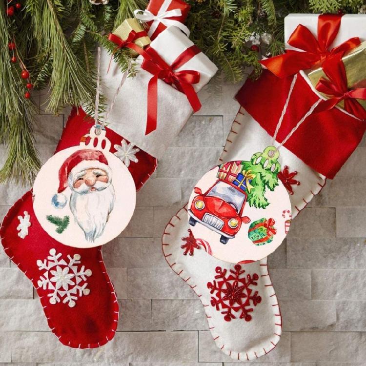 Unfinished Christmas Wood Slices with Rope Kit Festival Party Front Door Wall