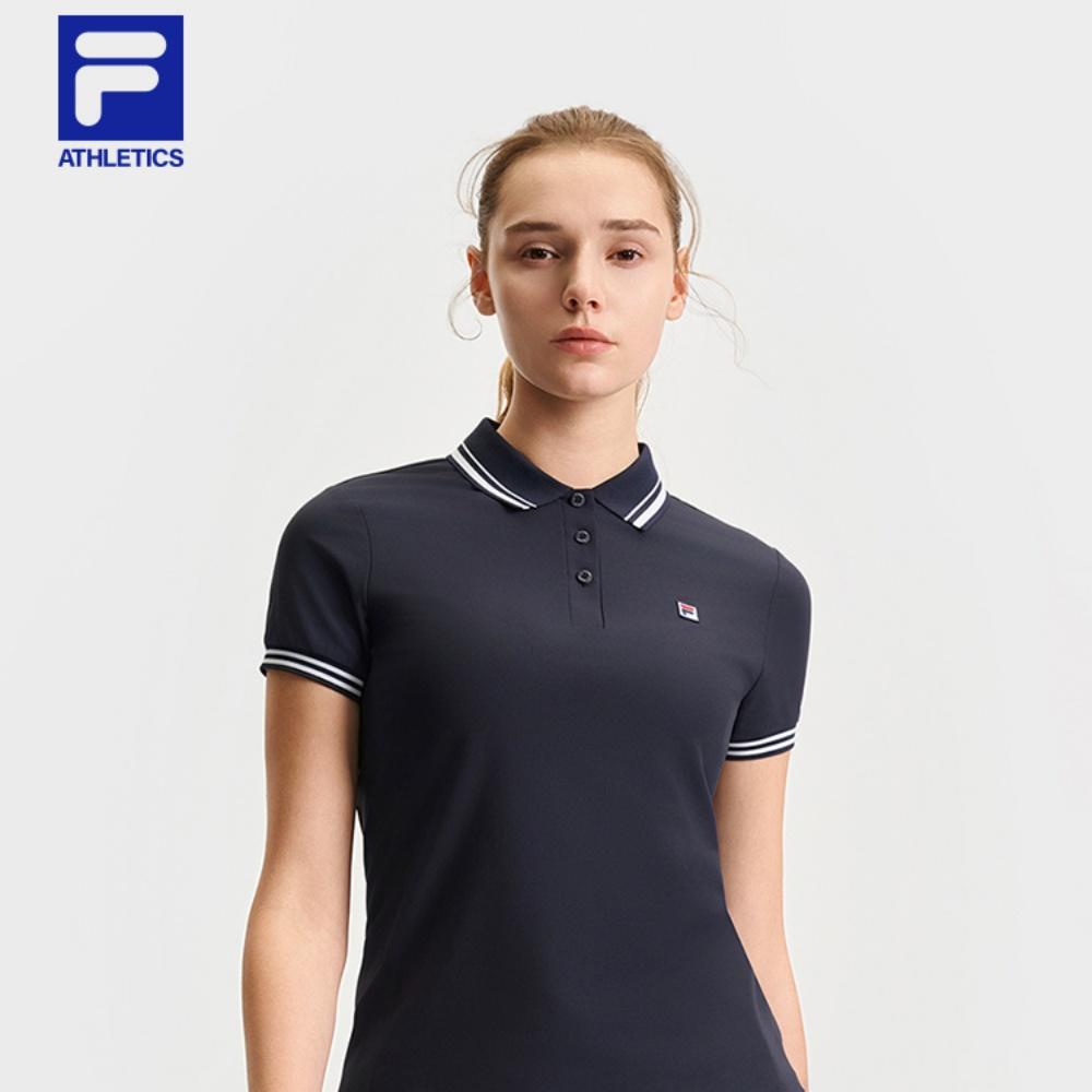 New FILA Athletics Polo Shirt Women's RD Royal Blue NV A11W523109F-NV