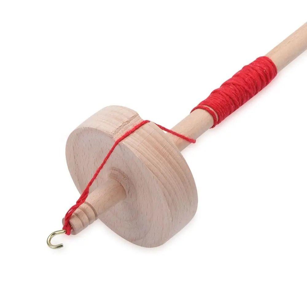 Portable Spindle Top Hand Carved Whorl Yarn Spin Sewing Accessories Drop Spindle Beginners