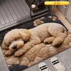 1Pcs Anti Fatigue Door Rugs, Curly-Haired Puppy Print Waterproof Non-Slip Thick Cushioned Door Mat Heavy Duty Comfort Standing Mat for Door