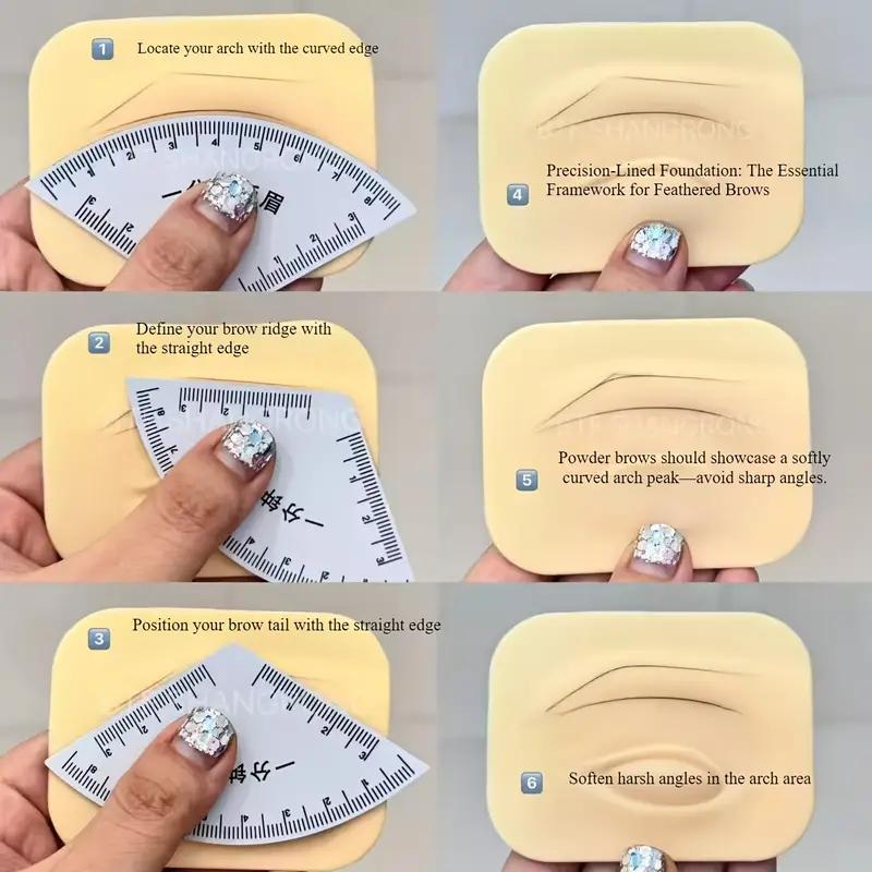 Novice Tattoo Artist Eyebrow Drawing Tool Quickly Designs Eyebrow Shape Makeup Eyebrow Auxiliary Tool Ruler Eyebrow Shape Template