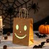 Night Glowing Holiday Bags Halloween Candy with Luminous Pumpkin Ghost Prints, Thickened Pattern Goodie Bag Paper Gift Bags, Trick or Treat